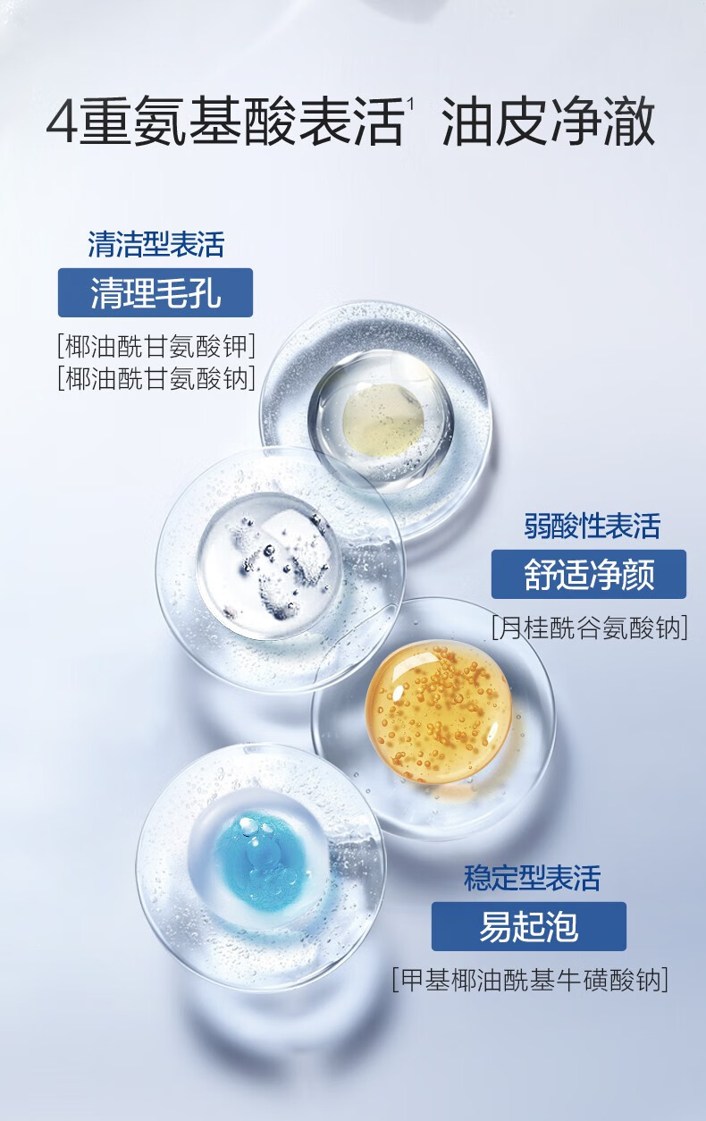 珀莱雅（PROYA） 净柔舒润氨基酸洗面奶深层清洁毛孔洁面乳泡沫礼物 100g