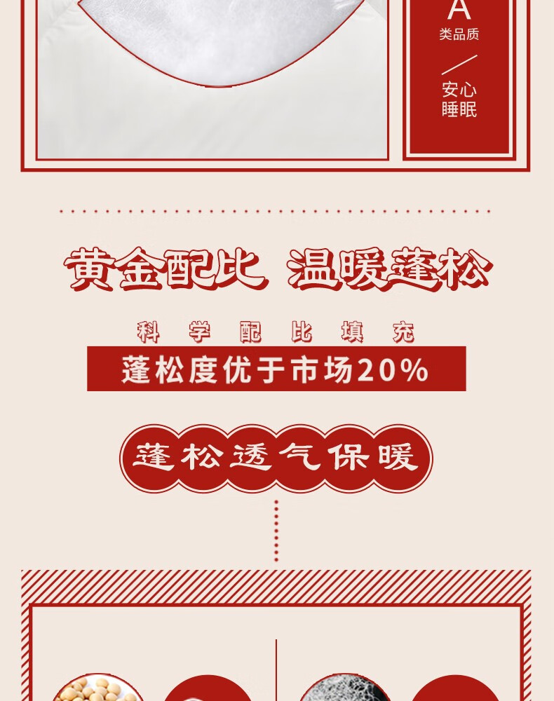 梦洁家纺【肖战推荐】被子A类大豆被冬被抗菌春秋被子被芯学生宿舍四季被 【A类母婴级】燃蕴大豆四季被 1.5米床(200*230cm)
