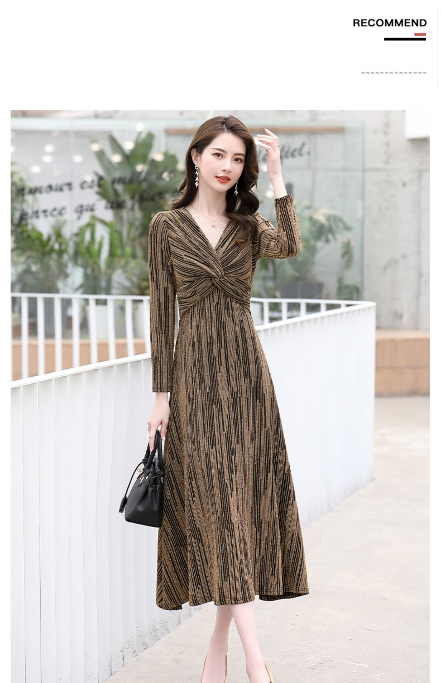 品牌高端女装气质连衣裙2020春季新款韩版修身收腰显瘦中长款时尚女人