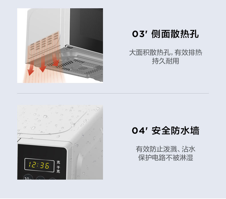 美的（Midea） 家用微波炉小型转盘式 700W速热  易洁内胆 一键解冻 杀菌除味PM2001 20L速热微波炉