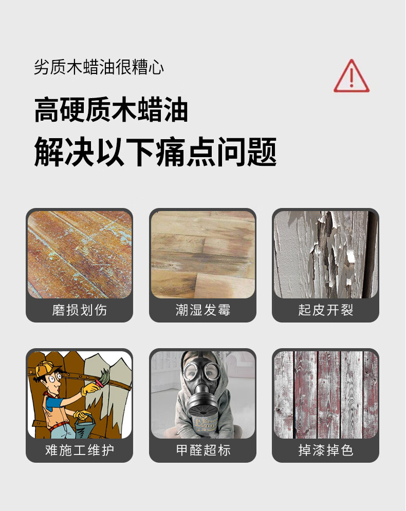 切瑞西高硬质木蜡油防腐防水面漆涂料木器清漆实木油漆环保地板漆实木家具翻新漆家具漆修补漆做旧仿古漆 透明色 2.5L