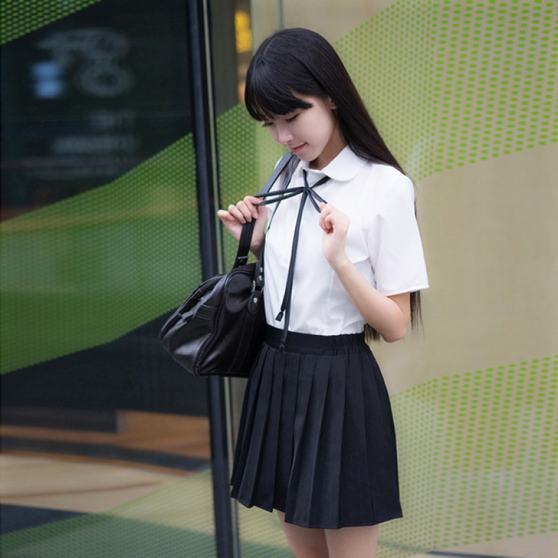女装 连衣裙 呆尼 日系学院风校班服水手服女高短袖软妹k制服百褶裙