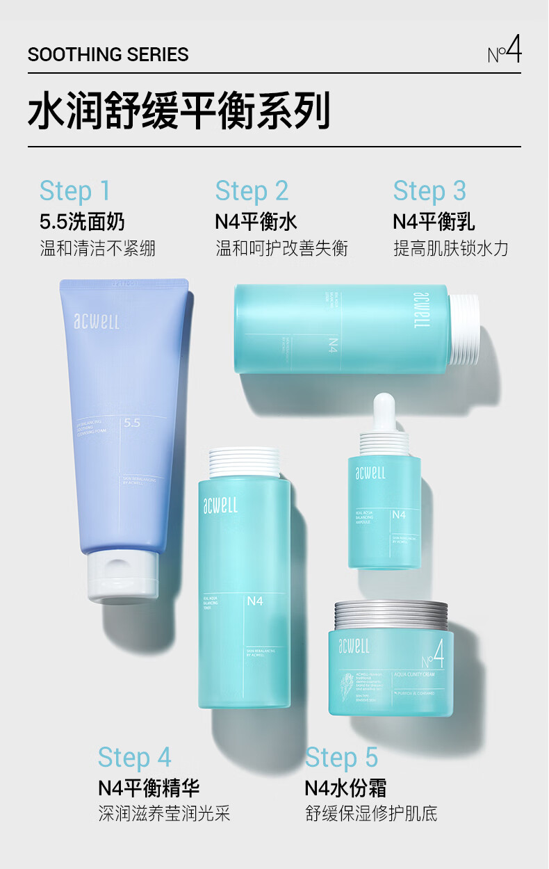 艾珂薇（ACWELL） 第三代N4面霜舒缓修护敏感换季熬夜救急保湿补水