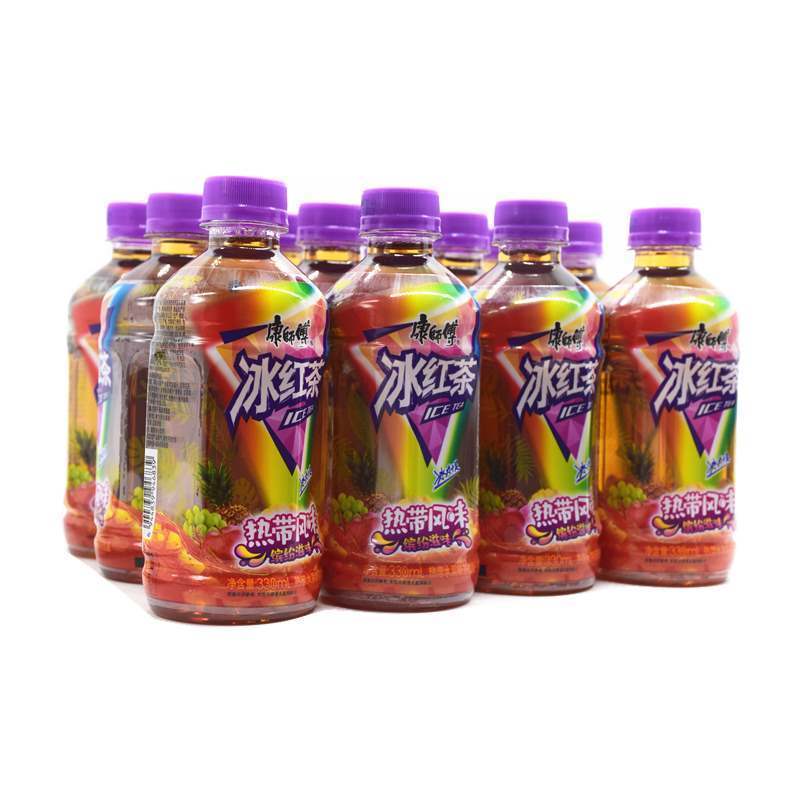 冰红茶热带风味330ml6瓶迷你装热带水果味茶饮料果汁饮品鲜果橙6瓶