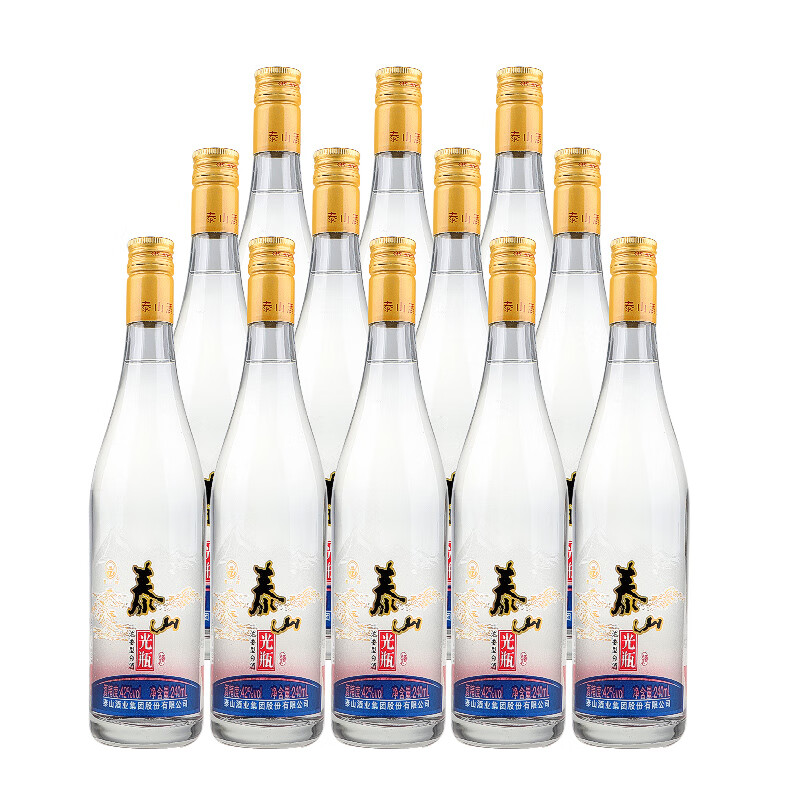 泰山光瓶酒42度浓香型白酒单瓶240ml