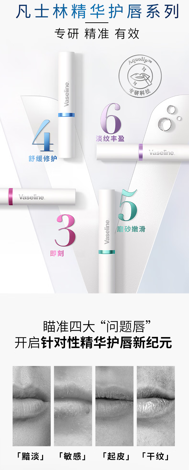 凡士林经典修护润唇膏保湿唇膏男女士晶冻 舒缓特护唇膏1.8g
