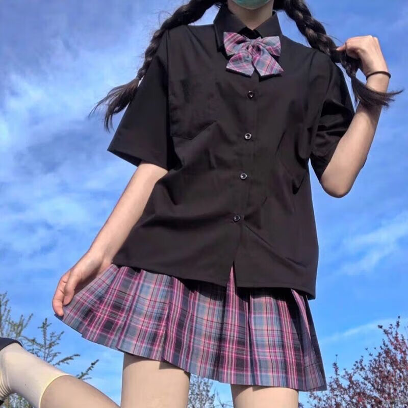 裙学生学院风格裙日系百褶裙水手服班服校服2013海军领上衣裙子领结m