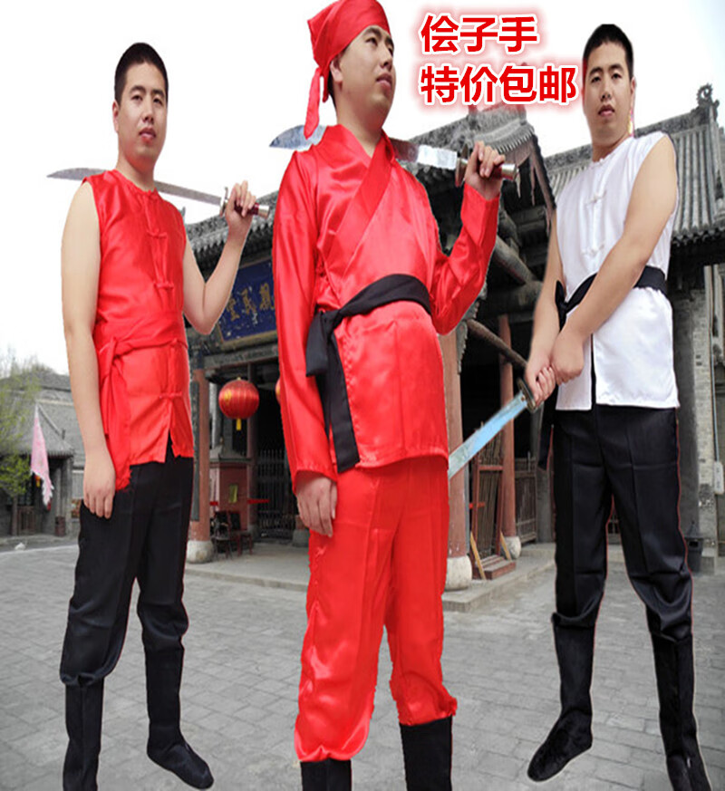 古装中衣中裤囚服全白孝服演出服古代囚犯清朝官兵监狱犯人服睡衣