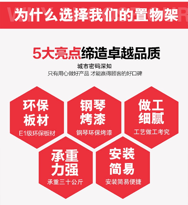 【钢琴烤漆 现货速发】墙上置物架卧室客厅墙壁挂墙面置物架隔板壁柜墙架收纳架挂壁挂式 X195-套餐A