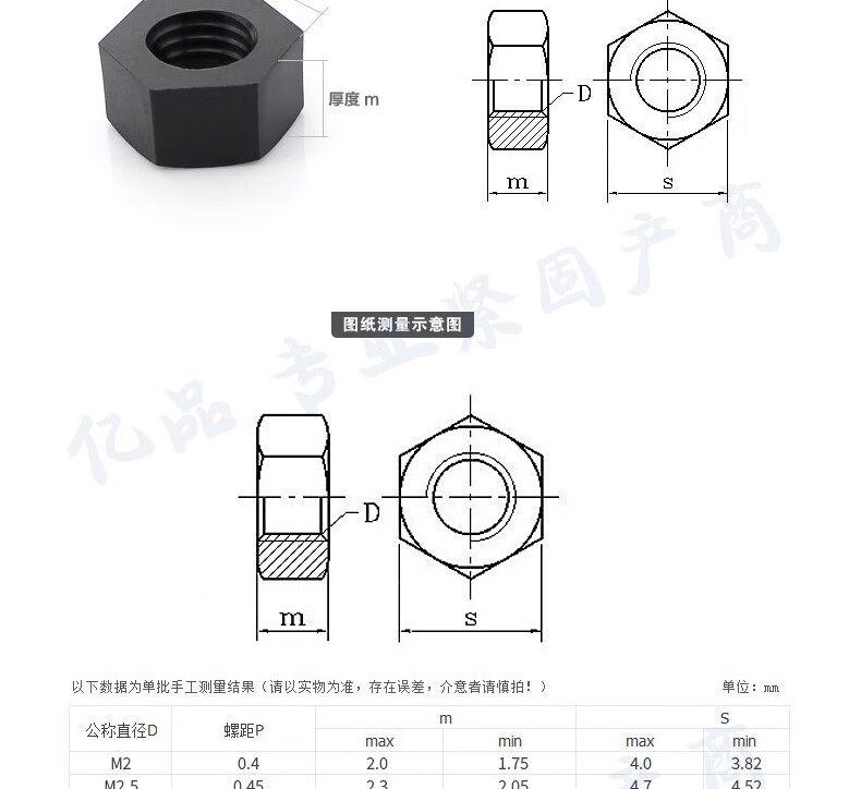 尼龙六角螺母黑色塑料锁紧螺帽白色塑胶螺丝帽 m2m3m4