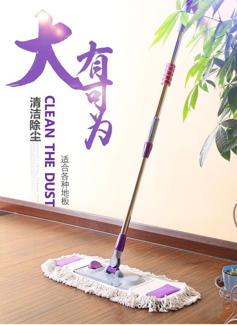 懒人拖把家用木地板拖布墩干湿两用一拖净拖地非神器 小号升级款【1块布】