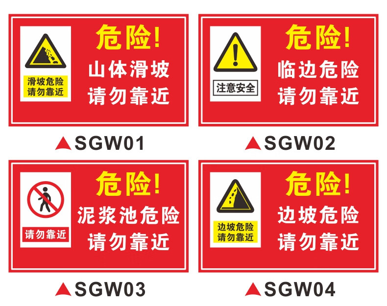 临边边坡危险请勿靠近警告提示标志牌堰塘水深立牌子sgw03pvc塑料板80