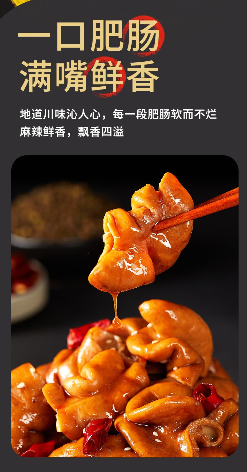 匠盛源 麻辣江油肥肠卤煮肥肠红烧猪大肠即食熟食方便料理包下饭菜 青豆肥肠【208g*4袋】