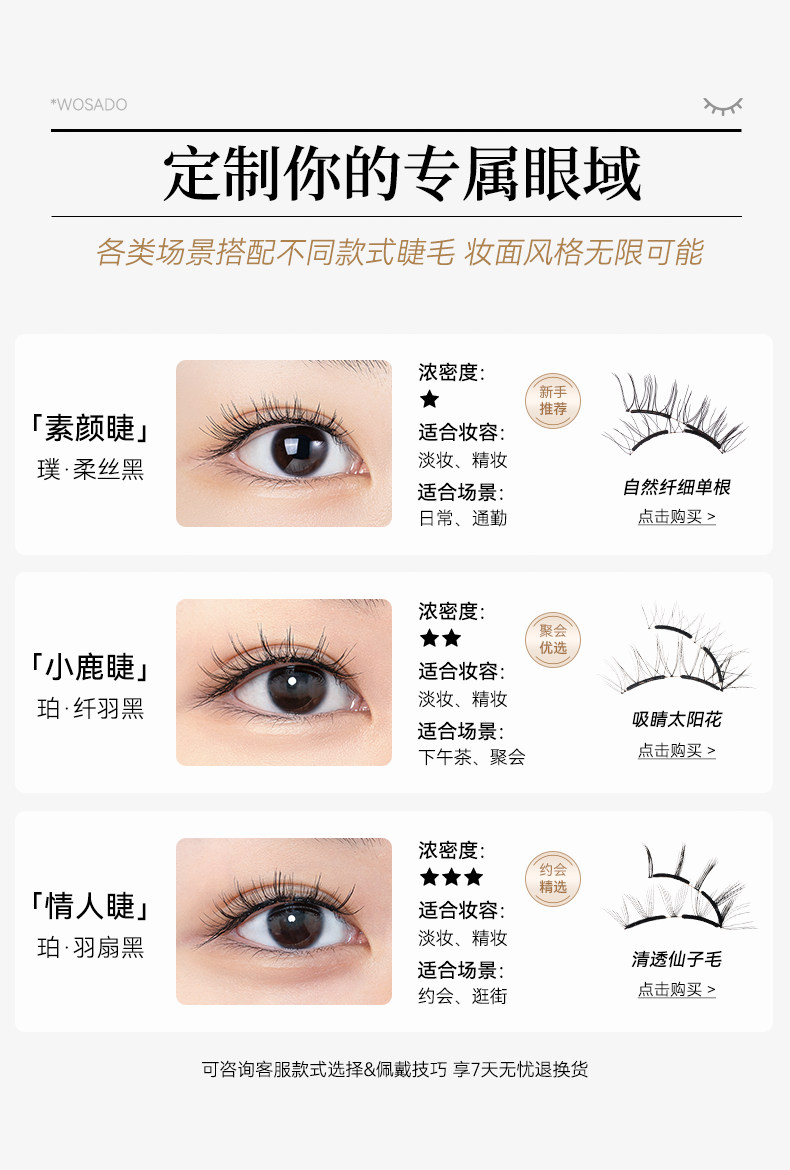 WOSADO【新品】悦瞳太阳睫软磁吸假睫毛太阳花假眼睫毛仿真零胶 鸢尾黑