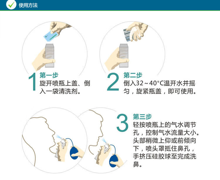 瑞福洗鼻器鼻炎鼻腔冲洗器儿童过敏性生理盐水鼻窦炎喷雾医院普通款