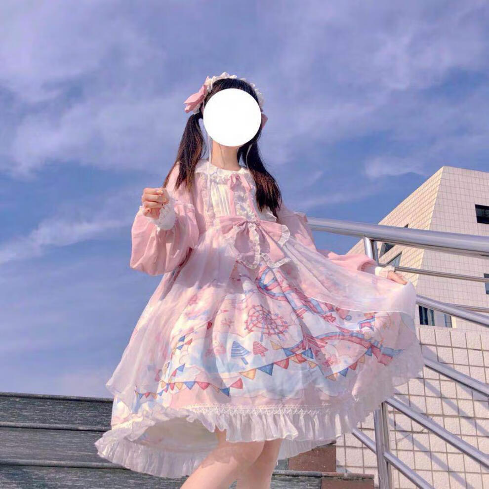 迪士尼轻奢款 洛丽塔儿童 萝莉装【全款 发带】洛丽塔裙子全套梦镜游