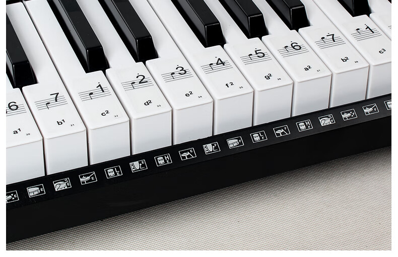 心聆(xling)88键61键54键透明钢琴键盘贴纸键位贴五线谱简谱音符电子
