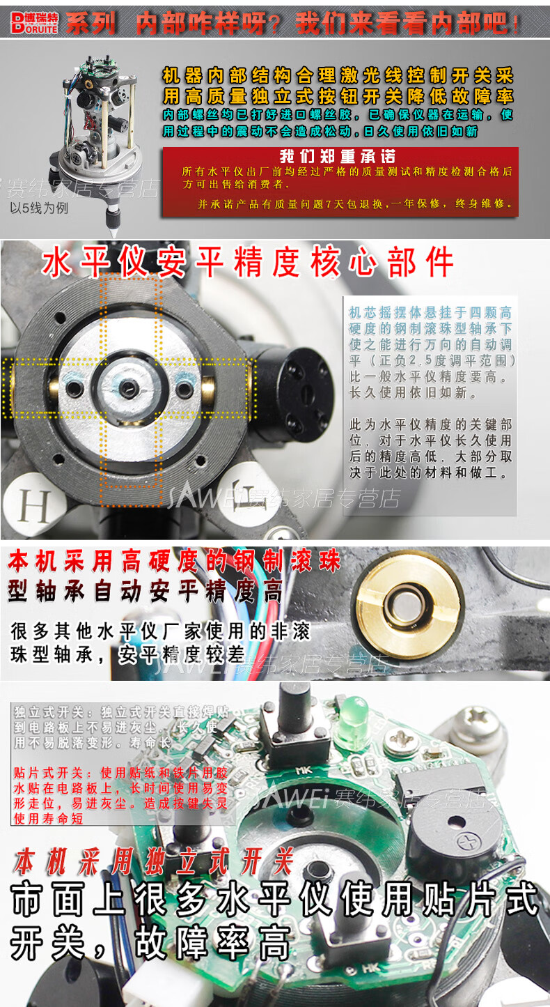 福田博瑞特激光水平仪红外线自动平水仪2线3线5线投线仪2线普电款标配