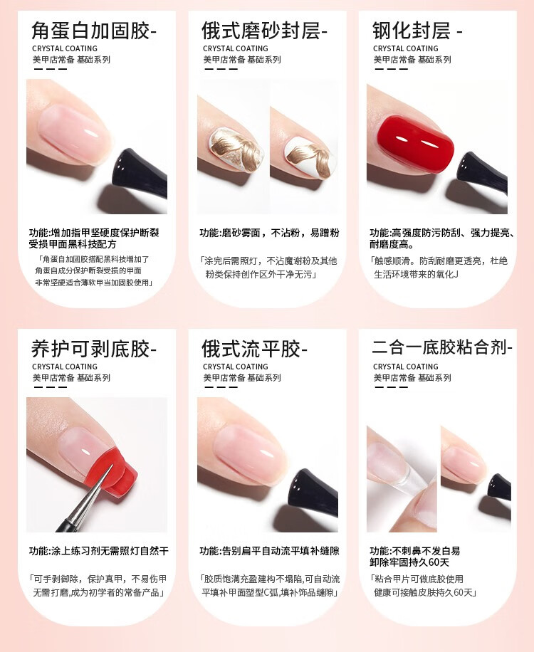 恩妮诗美甲新手初学者套装专业做指甲油胶家用全套工具烤灯开店用一整套 【新手3】选8色（入门推荐）