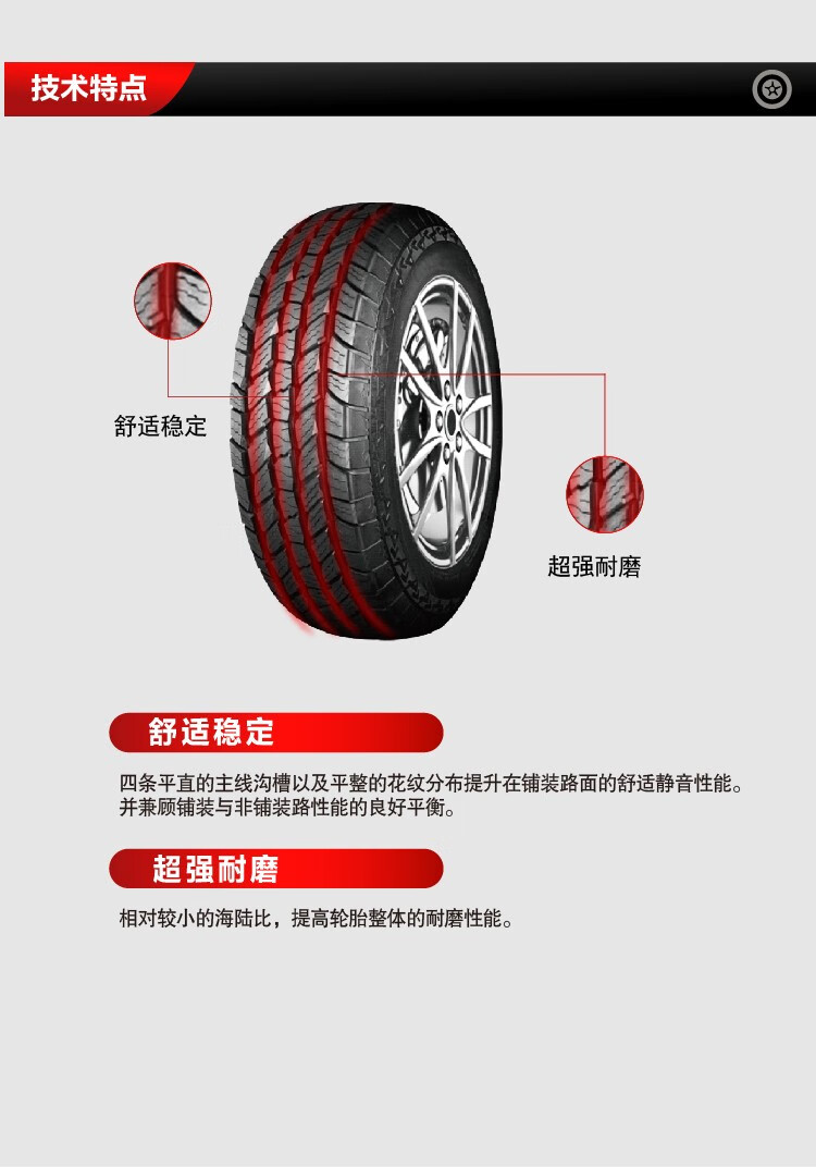 路迈轮胎luxxan23570r16106tinspirerati稳定舒适越野车轮胎