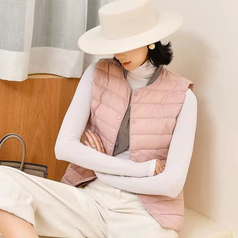 羽绒服女士2020新款轻薄 内胆轻薄服女短款无领2020秋冬新款薄款大码