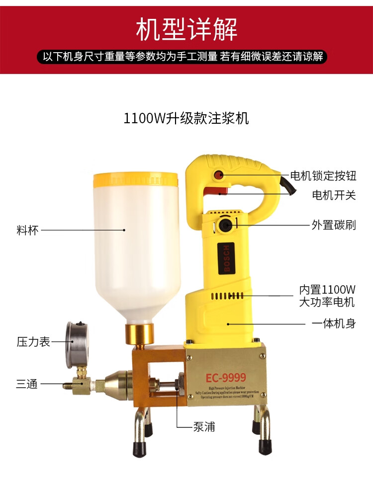 注浆机高压灌注机堵漏聚氨酯灌浆机测堵机环氧树脂防水油性灌注机止水