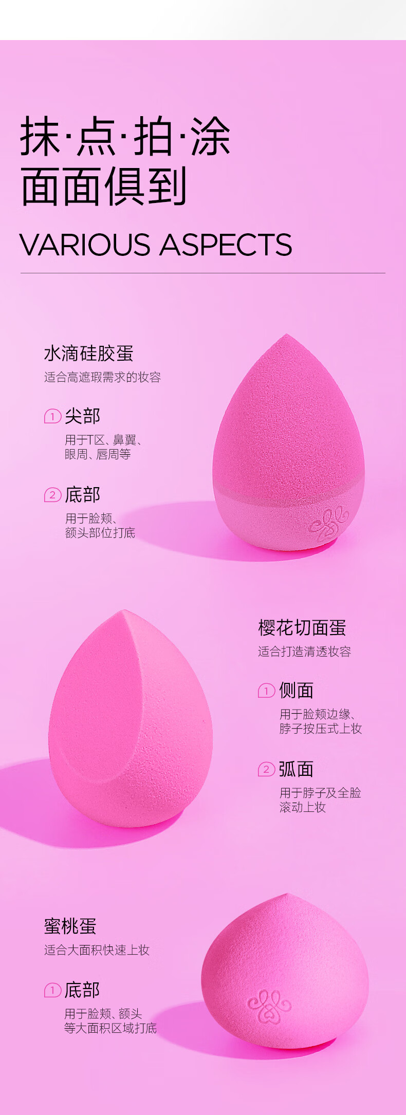 Color Candy糖果彩色硅胶皇冠美妆蛋不吃粉海绵化妆蛋粉扑干湿两用送女生礼物 三只礼盒装(多彩粉) 颜色