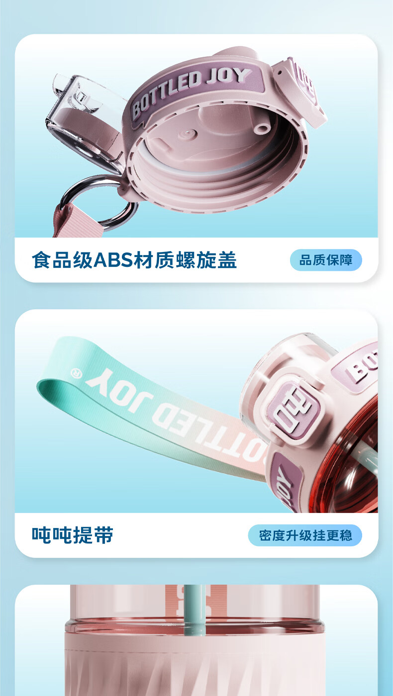 吨吨 BOTTLED JOY运动水壶渐变畅吨吨桶大容量水杯女健身顿顿桶随手杯 渐变畅吨吨550ml【粉蓝云海】