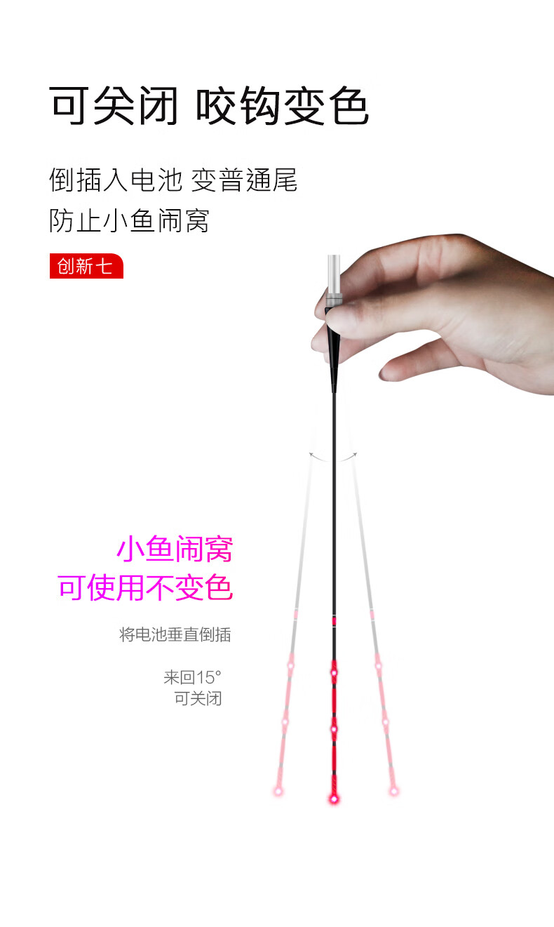 化氏一味旗舰同款日夜两用重力感应夜光漂电子漂同款纳米咬钩变色夜钓