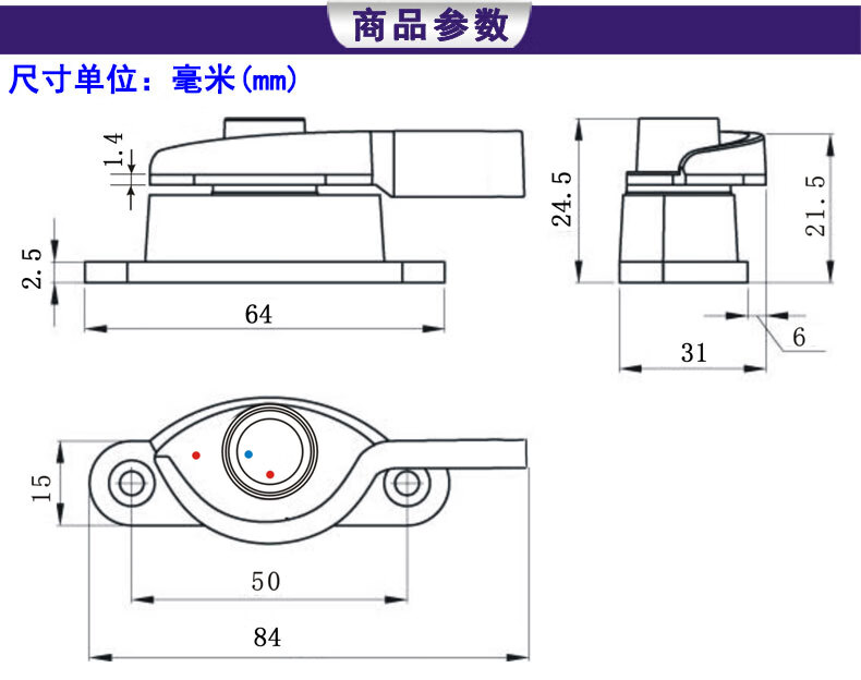 铝合金窗锁扣不锈钢月牙锁塑钢推拉窗锁配件移门窗户盗锁 右月牙