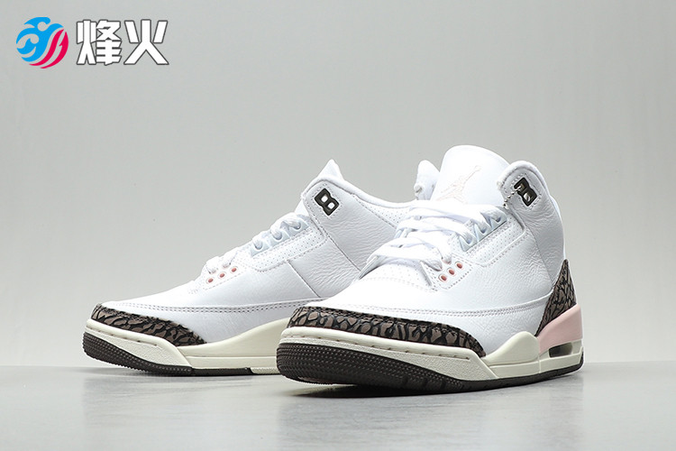 烽火体育 air jordan 3 aj3 白棕粉摩卡 樱花复古篮球鞋 ck9246 102 c