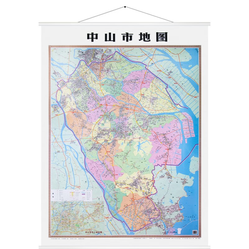 2019新版中山市地图挂图广东省中山市地图挂图,1.1*1.