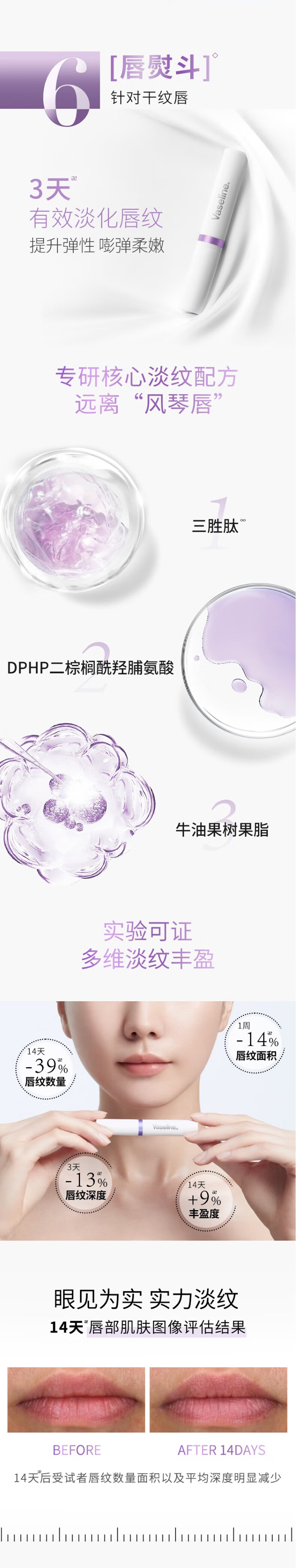 凡士林 润唇膏 (Vaseline)保湿滋润精华焕亮锁水温和滋养弹润护唇膏 数字唇膏4号舒缓特护1.8g+6号淡纹弹润1.8g