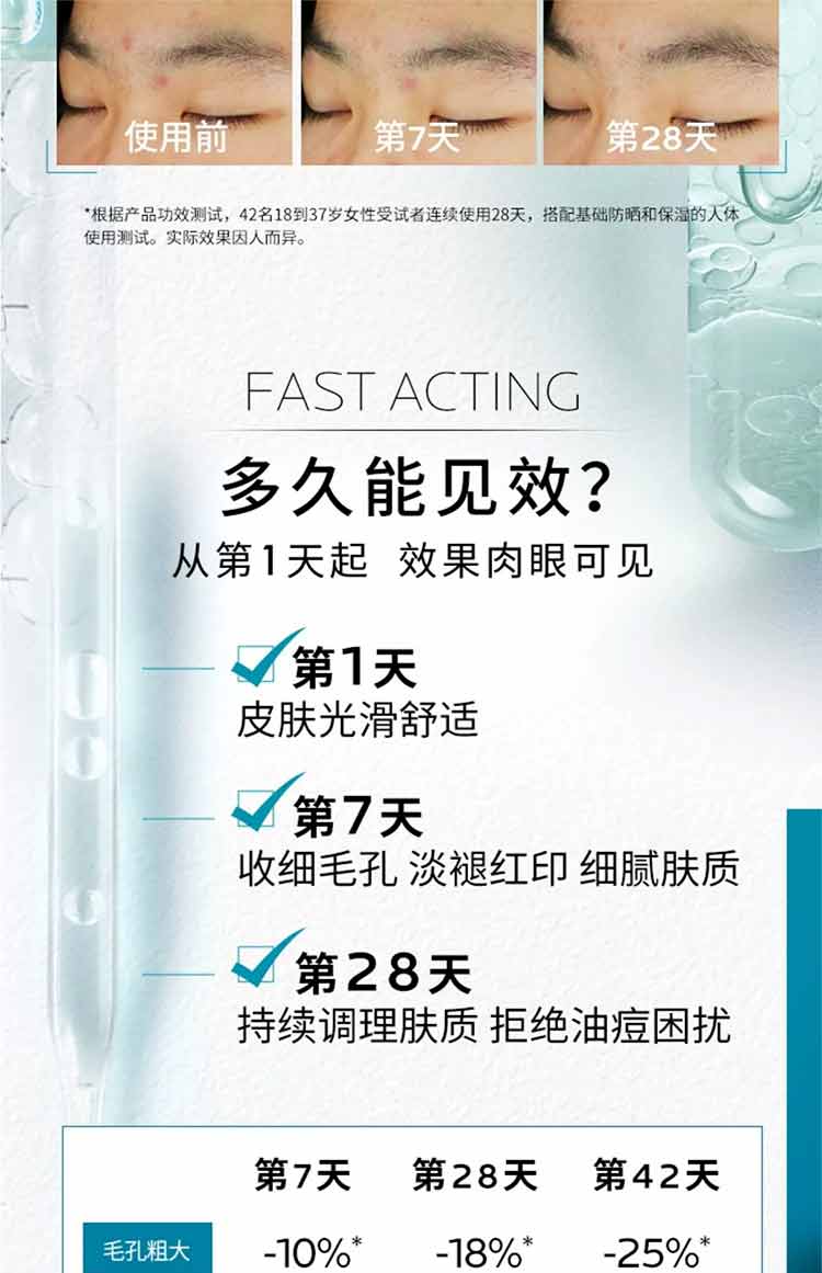 理肤泉理肤泉水杨酸淡化痘痕祛痘黑头粉刺三酸焕肤精华液30ml 三酸精华30ml*双支
