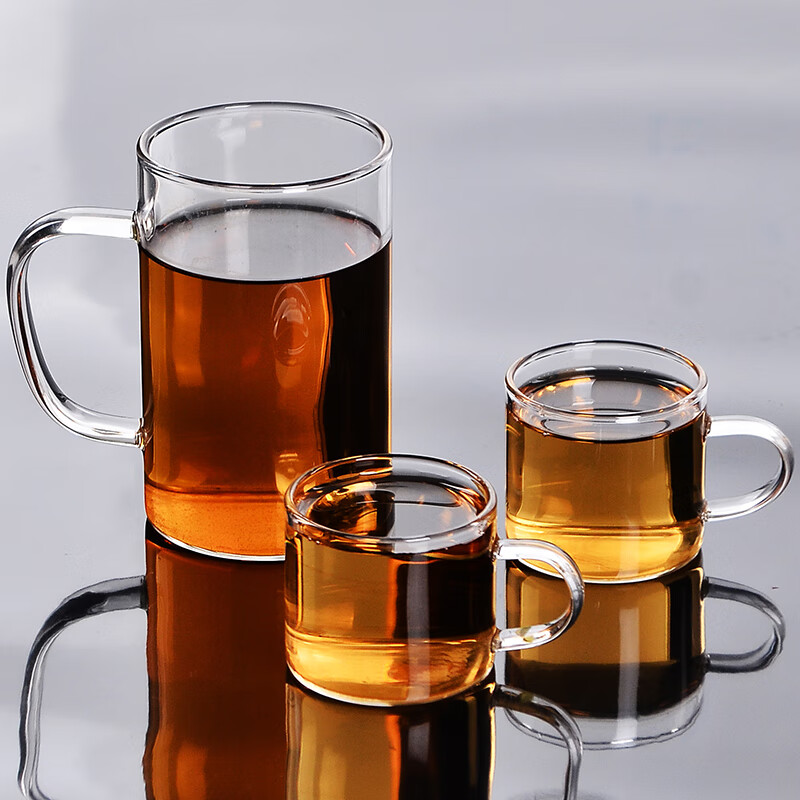 个人办公家用商务功夫泡茶单个玻璃小茶杯玻璃茶具泡茶杯耐热饮料 带