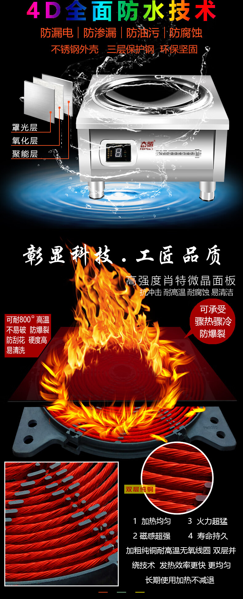 炉火锅电池炉煲汤炉家商两用触屏款 【平面爆炒】单机券10元158商品详情