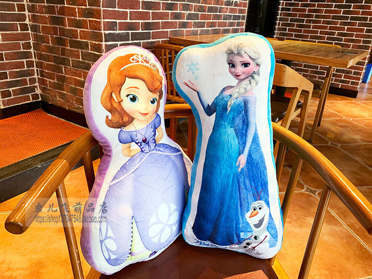 卡通动画冰雪奇缘爱莎安娜公主抱枕靠枕玩具可爱苏菲亚公主布娃娃