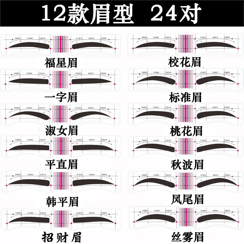 眉粉女画眉眉贴修眉套装画眉卡画眉贴眉毛贴带框定位卡画眉毛初学者全套的眉型贴 懒人贴纸连体修眉刀和