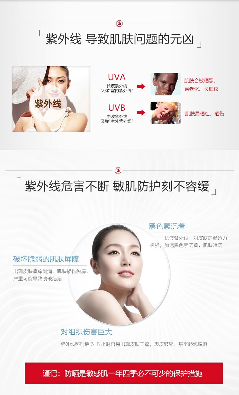 薇诺娜（WINONA） 清透防晒霜 SPF50+PA+++ 敏感肌肤军训隔离防晒防水 50g防晒霜（适合冬季使用）
