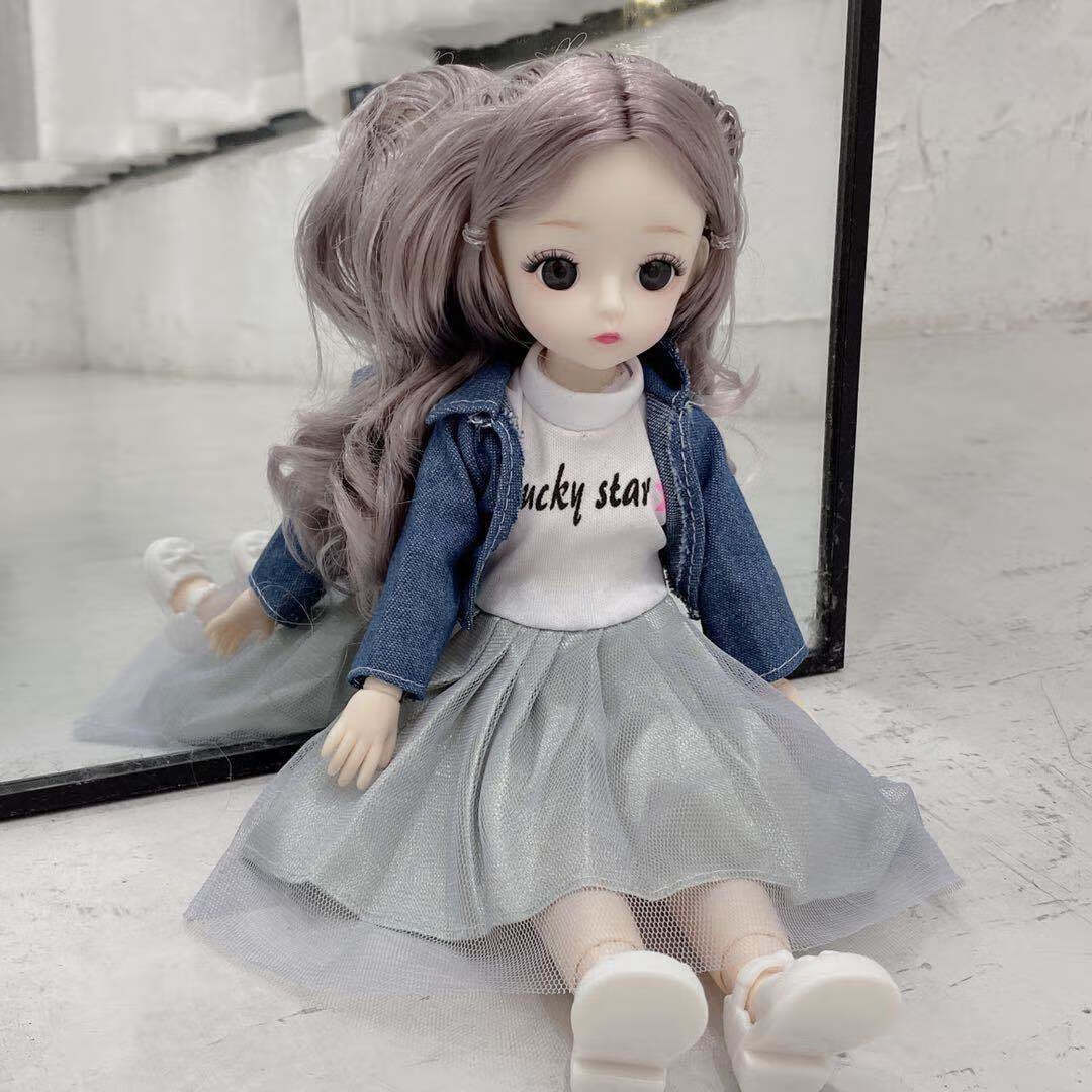 人偶摆件30厘米3d真眼bjd6分胖子体芭比娃娃洋娃娃过家家玩具生日礼物