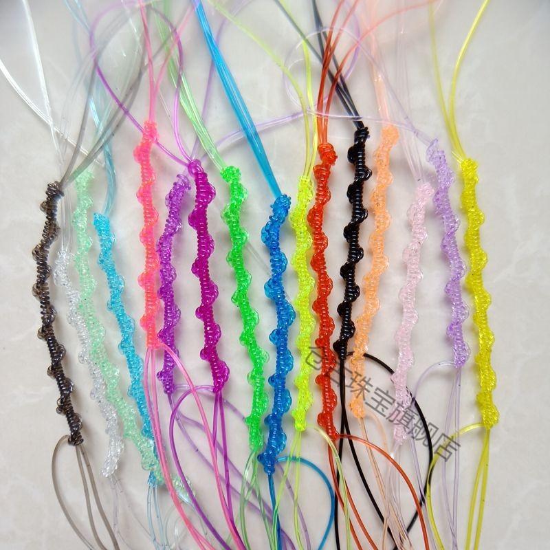手工编织塑料绳彩色实心玻璃丝线亮晶晶水晶编绳编鱼虾手链爱心2米