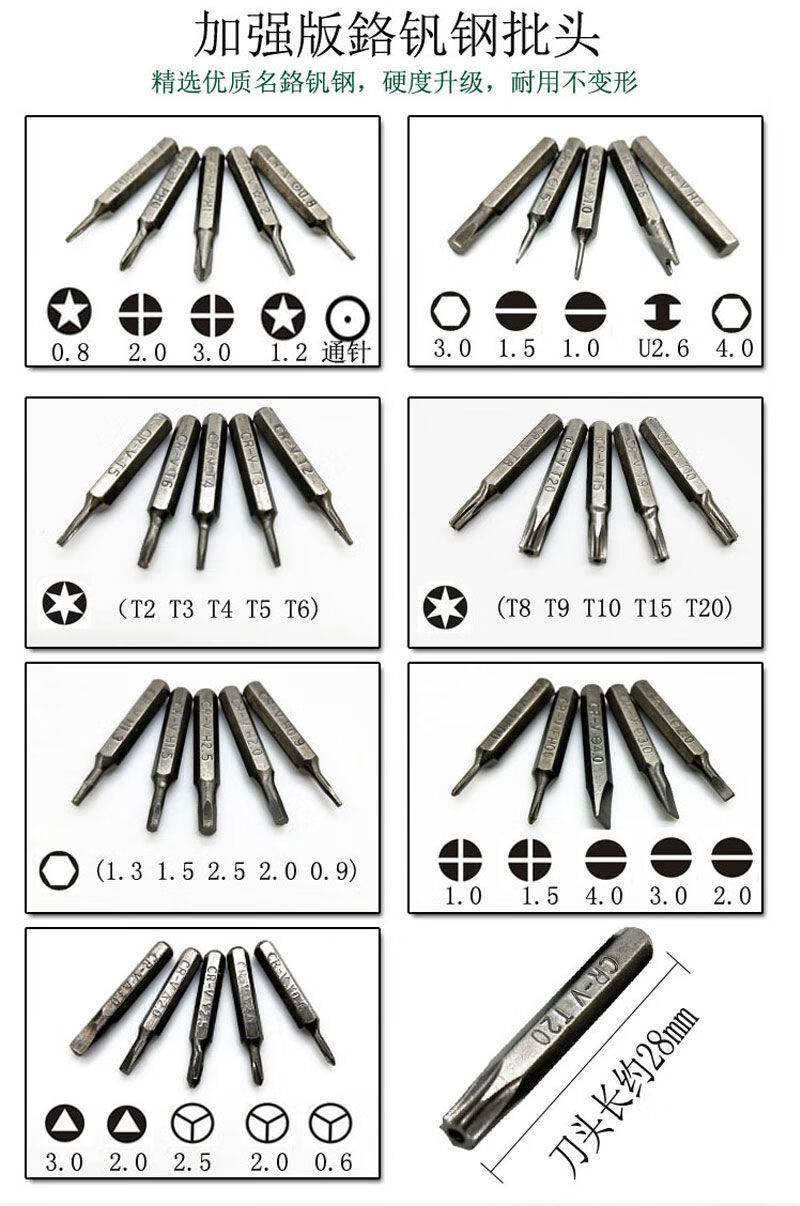 螺丝刀组合套装多功能多用拆机工具小号十字形异形起子螺丝批组套