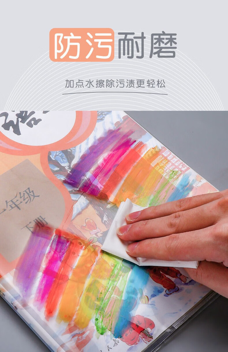 喵脸君 书皮书套透明自粘包书皮加厚小学生磨砂保护套加厚防水环保包书纸 大中小各10张【共30张】