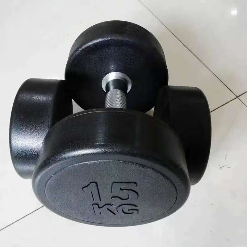 哑铃包胶哑铃铸钢实心哑铃家用哑铃健身器材10kg5kg2只山东