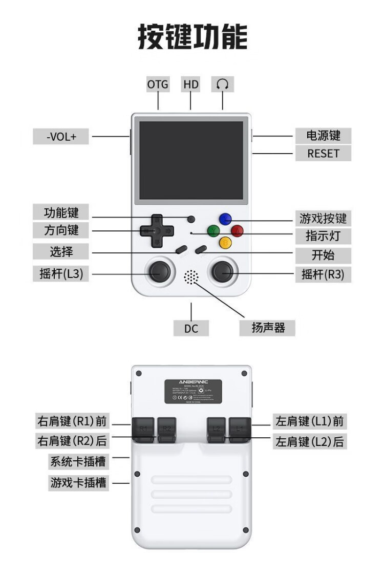 周哥RG353V RG353VS掌上系统黑透游戏单系统安卓双游戏机开源掌机PSP战神GBA口袋妖怪安卓双系统 黑透 单系统16G（无游戏）详情图片12