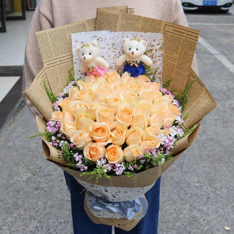 荟鲜阁鲜花速递玫瑰花束生日毕业礼物送女朋友老婆朋友闺蜜求婚告白