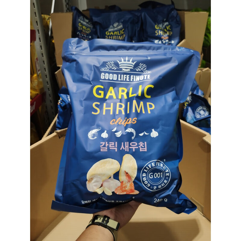 山姆会员店山姆超市代购韩国garlicshrimp趣莱福虾片蒜味大包膨化薯片