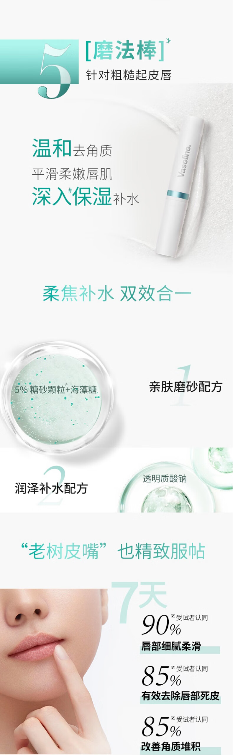 凡士林 润唇膏 (Vaseline)保湿滋润精华焕亮锁水温和滋养弹润护唇膏 数字唇膏4号舒缓特护1.8g+6号淡纹弹润1.8g
