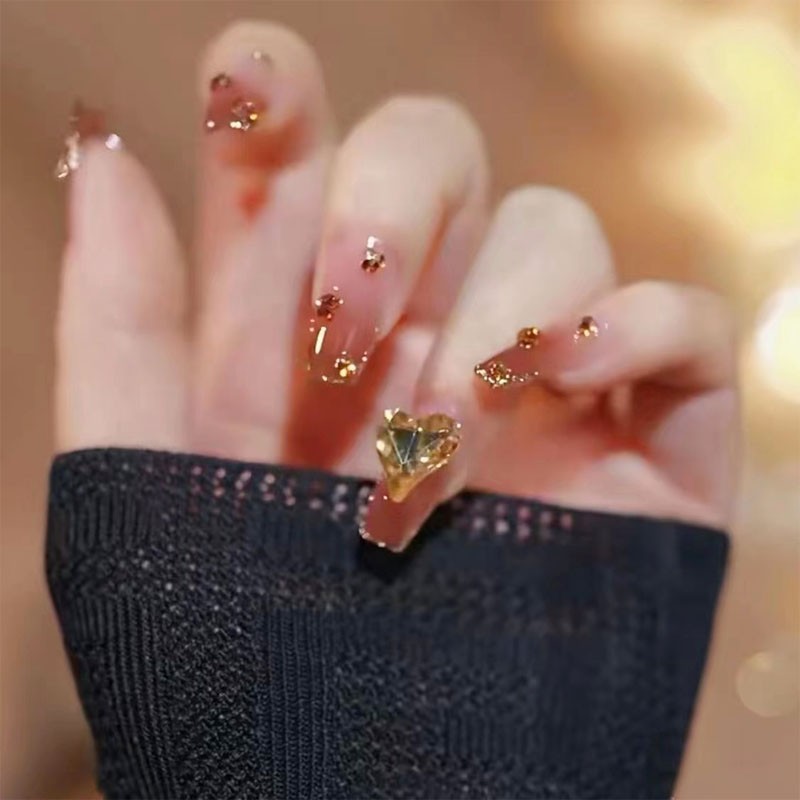 孜甲花 美甲甲片成品可拆卸穿戴式贴片可以自由摘卸抖音同款假指甲贴 图1款 M号