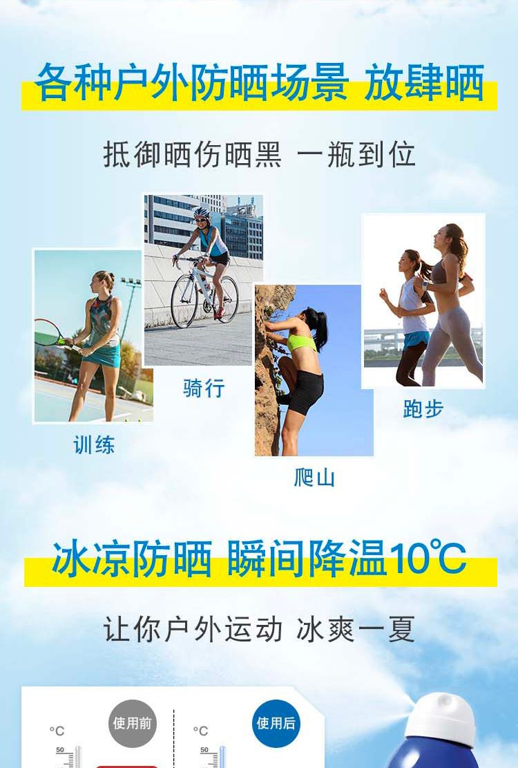曼秀雷敦（Mentholatum）新碧防晒喷雾【拼】 轻透水感防晒喷雾 100ml